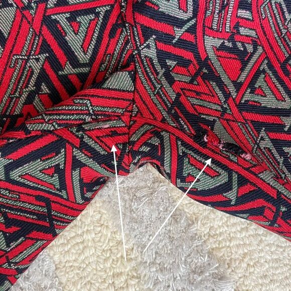 Louis Vuitton Red Multi Jacquard Logo Mid-Rise Straight Leg Pants SZ 40 Womens - Picture 15 of 16